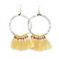 Ivory Tassel Hoop Earrings - Bette