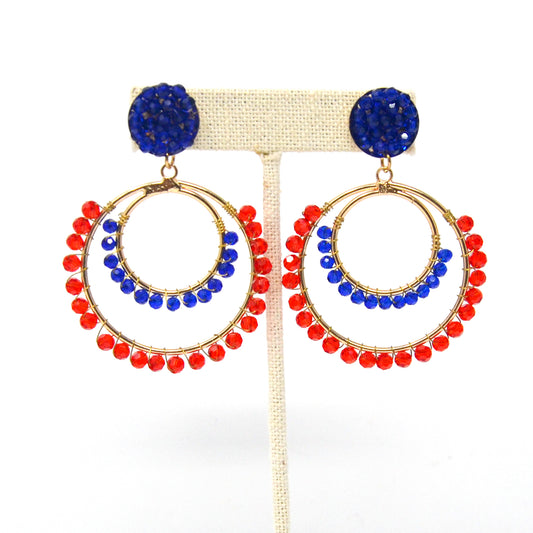 Americana Double Hoop Earrings - Bette